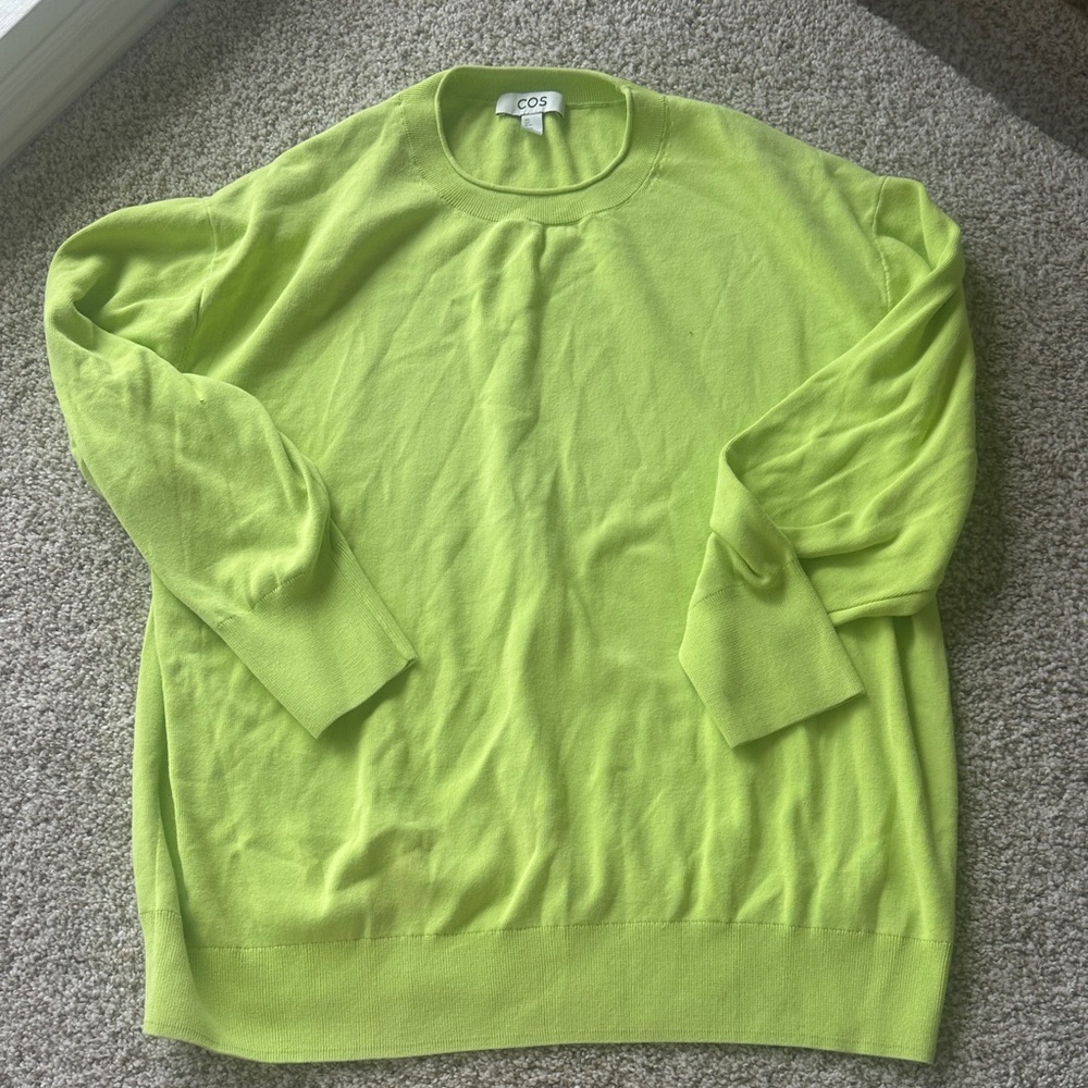 COS womens Vibrant Green Crewneck Sweater